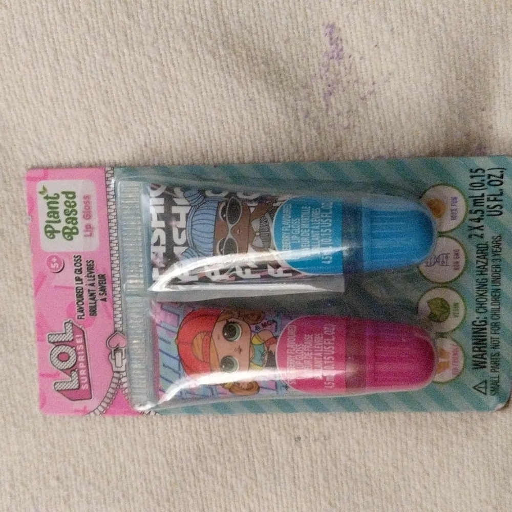 Lol surprise "strawberry & blueberry"  plant-based lip gloss New